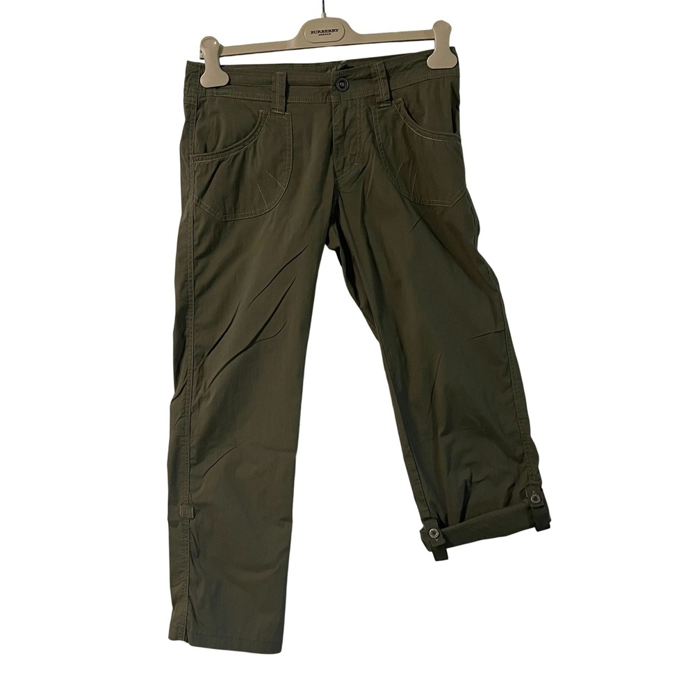 Kuhl Splash Roll Up Cargo Pants Olive Green Hiking Outdoor Womens Size 4 Regular